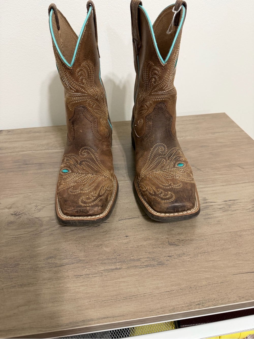 Ariat Brown Women's Western Boots with Turquoise Accent